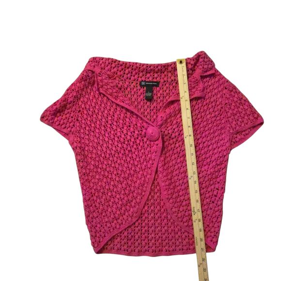 Y2K Inc Sweater Vest Size L Petal Pink Crocheted Coastal Beachy Festival 90's - Picture 4 of 5